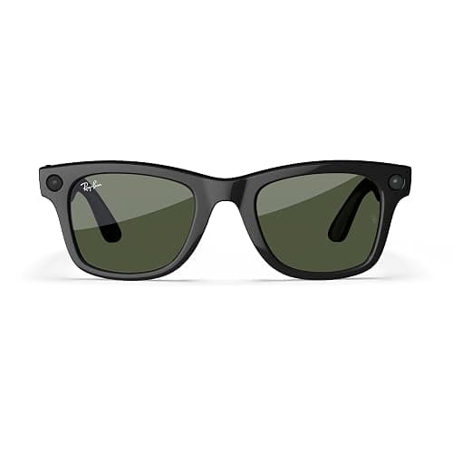 Ray-Ban Meta (Gen 1), Wayfarer, Large Shiny Black | Smart AI Glasses for Men, Women — 12 MP Camera, Open-Ear Speakers for Audio, Video Recording and Bluetooth — Green Lenses — Wearable Technology thumbnail 2