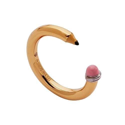 Alex and Ani Open Pencil Ring - Two Tone Nickel-Free Design, Cute Adjustable Ring, Fits Size 7, Unique School-Day Fashion for Women thumbnail 2