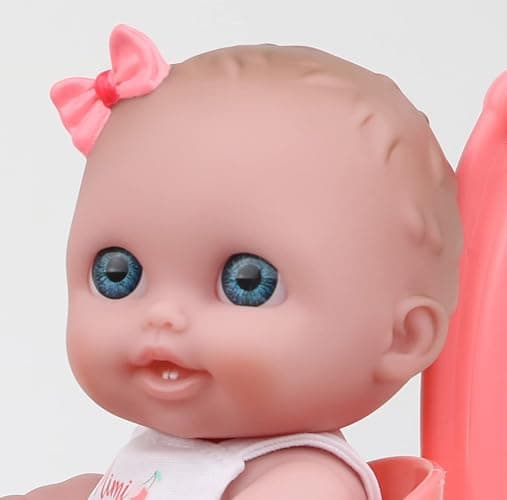 Lil Cutesies TWIN 8.5" All Vinyl Dolls and Stroller Set | Posable and Washable | Removable Outfits |Twin Stroller and Accessory | JC Toys | Ages 2+ , Green thumbnail 4