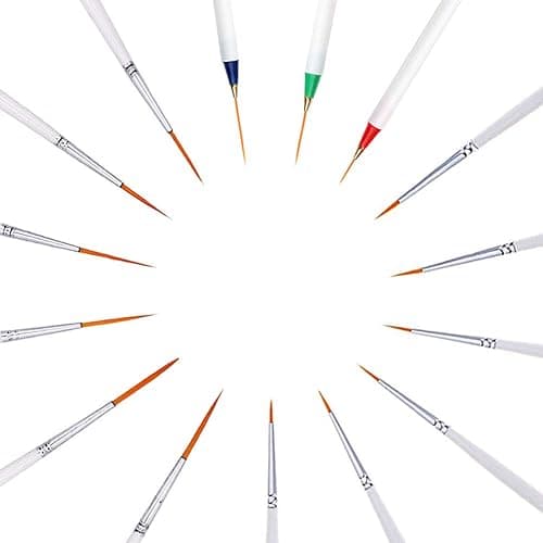 Afantti 15 Pcs Detail Fine Paint Brushes Micro Mini Tiny Artist Paintbrush Set | Ultra Fine Point Tip | for Miniature Acrylic Script Liner Oil Watercolor Nail Art Painting thumbnail 7
