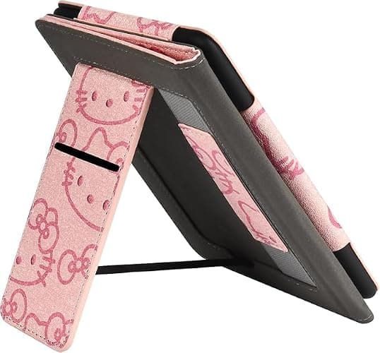 Case for 7"/6.8" Kindle Paperwhite(12th/11th Generation-2024/2021) and Kindle Colorsoft Signature Edition, Slim PU Shell Cover Case with Auto-Wake/Sleep for Kindle Paperwhite 2024, Flowers (Pink) thumbnail 3