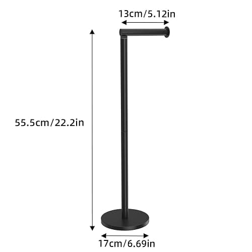 Free-standing Toilet Roll Holder Folding Paper Roll Holder Stainless Steel Bathroom Roll Holder Stand, Anti Rust Pedestal Free Standing Toilet Roll Storage Dispenser Holds 5 Paper Roll - Black thumbnail 6