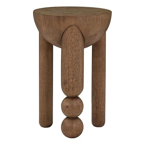 Tov Furniture Morse Cognac Brown Wood Round Accent Table - Cognac Brown thumbnail 4