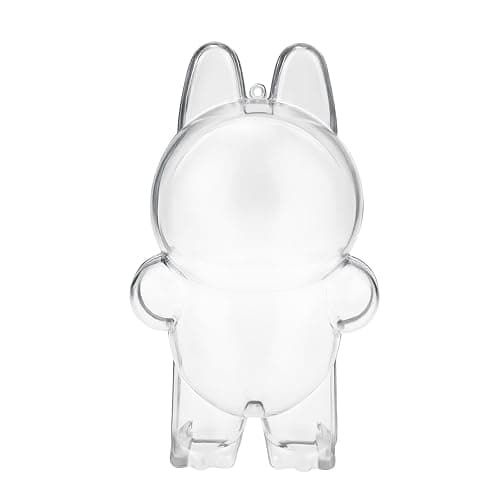 Transwon Protective Case for LABUBU The Monsters Exciting Macaron, Display Stand Acrylic Case Cover Accessories with Silicone Strap White - Standing Case, Clear - Standing - Image 1