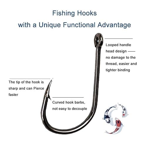 300PCS Small High-Carbon Steel Barbed Fishing Hooks with Holes, 10 Specifications of Fishing Hooks, Portable Boxed Hooks, Powerful Hooks That Can Adapt to Various Fishing Environments thumbnail 3