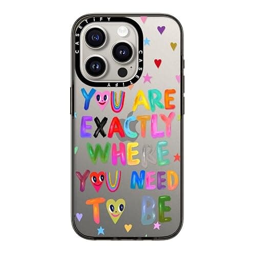 CASETiFY Compact iPhone 15 Pro Case [4 ft. 2X Military Grade Drop Protection/Slim/Lightweight] - You are Exactly - Clear Black - Image 1