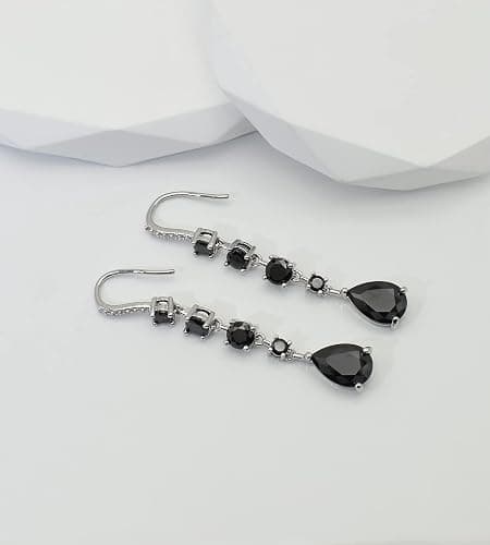Vetieeimo Bride Bridesmaid Teardrop Long Dangle Earrings for Women, Christmas Jewelry Gift, Trendy Hook Dangling Earrings Fit Wedding Prom Halloween thumbnail 5