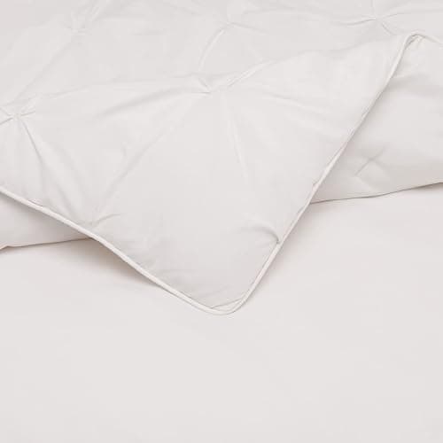 Amazon Basics Warm, Breathable Queen Size Comforter Sets, All-Season Down-Alternative 3-Piece Bedding Set, Pinch Pleat Design, Full/Queen Size, Cream thumbnail 4