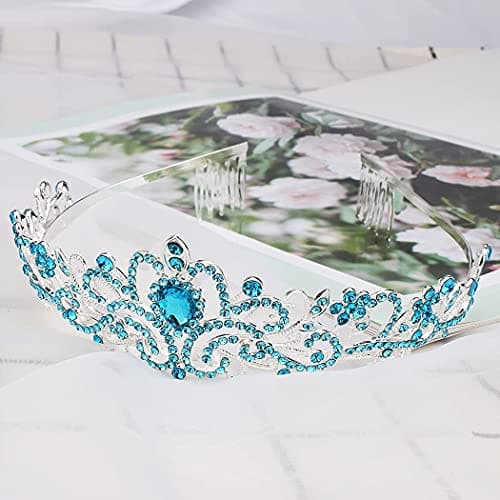 "Birthday Queen" Sash & Crystal Tiara Kit COCIDE Birthday Tiaras and Crowns for Women Sashes for Women Blue Decorations Set Rhinestone Headband Hair Accessories Glitter Sash for Party thumbnail 6