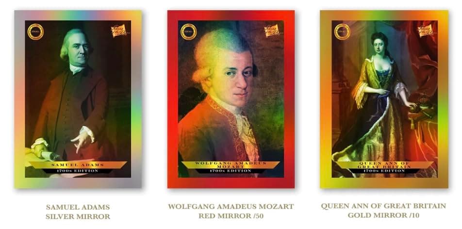 Pieces of the Past 2024 1700s Edition: Contains 4 Packs with 4 Cards Each- Total of 4 relic Hits- 100 Different relic Cards Featuring Historical Figures Like Beethoven and Washington thumbnail 2