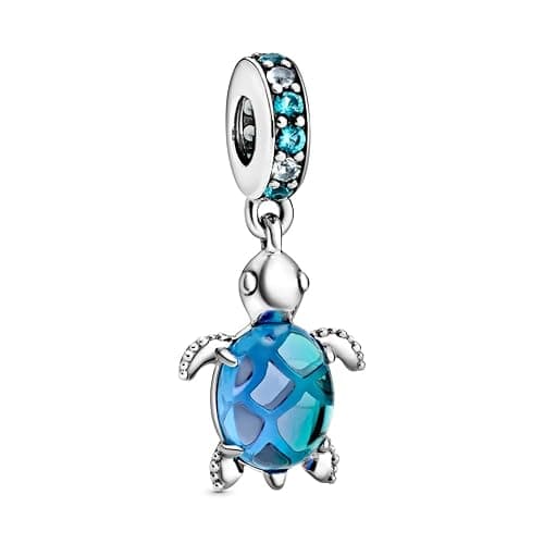 PANDORA Meeresschildkröte Murano-Glas Charm-Anhänger 798939C01 5,1 x 16,5 x 13,4 mm Blau - Image 1