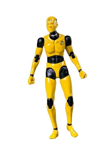 1/12 Scale Male Action Figure,6inch Flexible Yellow Testman Crash Test Dummy Action Figure Body Collection (B) - Image 1