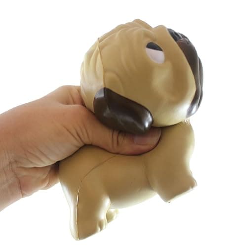 Set of All 4 Color Pug Dog Slow Rise Squishy Toy - Memory Foam Squish Stress Ball Fidget Squeeze Dog Lover Gift (All 4 Color Pugs) thumbnail 3