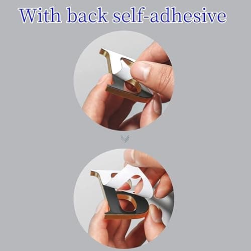 1.77 Inch Height Self Adhesive Solid Brass English Letters 45mm Wall sticker Gold Mail Box Numbers House Address Numbers Shop Studio Name DIY Combination For Wall Home Decor Hardware (Letter C) - C thumbnail 9