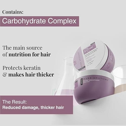 Bare Anatomy Ultra Smoothing Hair Mask Deep Conditioning with Carbohydrate Complex & Niacinamide | For Dry & Frizzy Hair | Sulphate & Paraben Free | For Women & Men | 250 Gm thumbnail 4