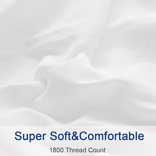 SONORO KATE Bed Sheet Set Super Soft Microfiber 1800 Thread Count Luxury Egyptian Sheets 16-Inch Deep Pocket Wrinkle and Hypoallergenic-4 Piece(Queen White) thumbnail 5