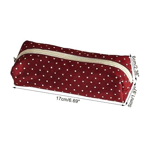 Polka Dot Pencil Case Cute Large Pencil Pouch for School Supplies Retro Dot Aesthetic Stationery Organizer Box for Girls Boys Teens Adults Office Travel Makeup Bag Cosmetic Pouch Gift Idea thumbnail 8