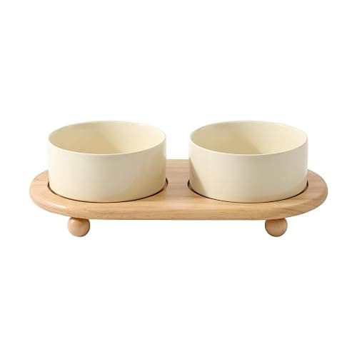 Havniva Raised Cat Bowls Water Bowl 6.1” Elevated Ceramic Cat Food and Water Bowl Whisker Friendly Pet Food Bowls for Indoor Cats, Wide Cat Water Dish Prevent Whisker Fatigue Non Slip Cat Feeder - Image 1