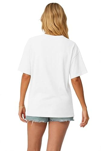 Women Oversized Graphic T Shirts Floral Tees Cute Tops for Teens Y2K | Crew Neck, Short Sleeve, Durable Graphic Print, Aesthetic Vintage Preppy Clothes, Summer Loose Beach Tops thumbnail 2