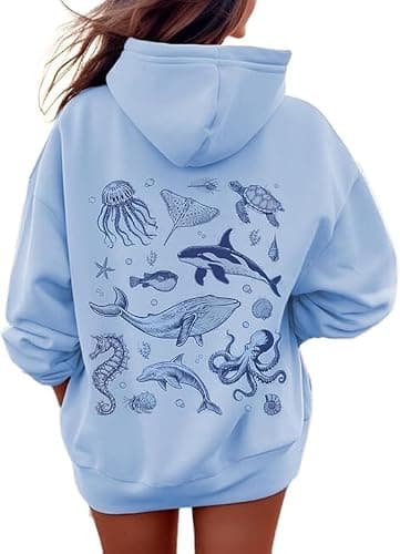 Women Graphic Hoodies Y2k Floral Oversized Preppy Sweatshirt Teen Girls Cute Sweatshirts Pullover Tops Streetwear - Image 1