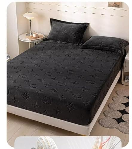 Thickened Milk Velvet Bedsheet, 3 Piece Set Coral Velvet Mattress Protective Cover, Winter Plush Bedsheet Cover thumbnail 7