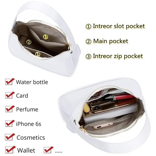 CYHTWSDJ Shoulder Bags for Women, Cute Hobo Tote Handbag Mini Clutch Purse with Zipper Closure thumbnail 2