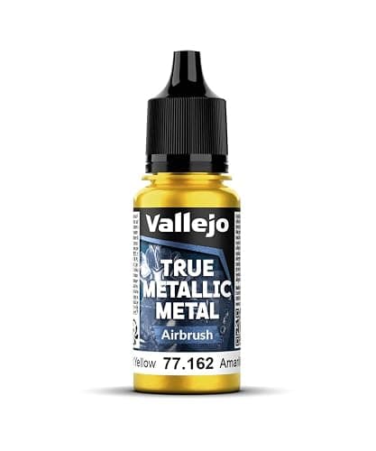 Vallejo - Radiant Yellow Airbrush | True Metallic Metal TMM | Acrylic Colors for Painting Metal Effects on Fantasy, Historical, and Wargaming Miniatures | 18 ml (0.6 fl.oz.) - Image 1