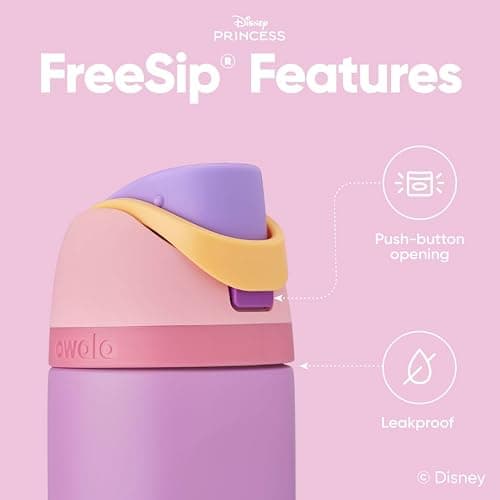 Owala Disney Princess FreeSip Insulated Stainless Steel Water Bottle with Straw for Sports and Travel, BPA-Free Sports Water Bottle, 24 oz, Rapunzel thumbnail 5
