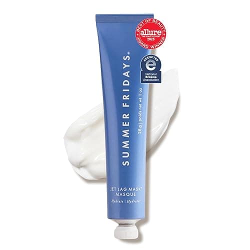 Summer Fridays Mini Jet Lag Mask - Hydrating Overnight Face Mask, Moisturizer + Eye Cream - Enriched with Hyaluronic Acid, Niacinamide, + Antioxidants - Multitasking Travel Size Skin Care (1 Oz) - Image 1