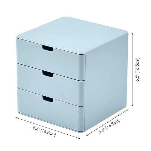 Dalanpa 3-Drawer Vanity Organizer, Compact Storage Organization Drawers Blue thumbnail 3