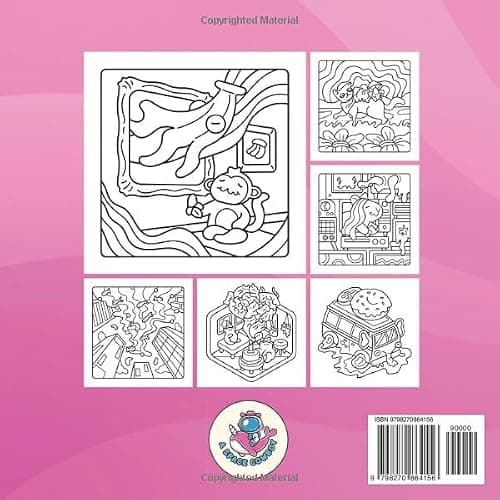 Little Trippy Corner: Cute Psychedelic Art Coloring Book for Adults Featuring Mushrooms & Magical Scenes thumbnail 2