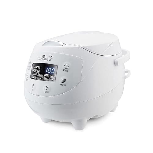 Yum Asia Panda Mini cuiseur à riz avec bol en céramique Ninja et logique floue avancée (3,5 tasses, 0,63 litre) 4 fonctions de cuisson du riz, 4 fonctions multicuiseur, 220-240V (Arctic White) - Image 1