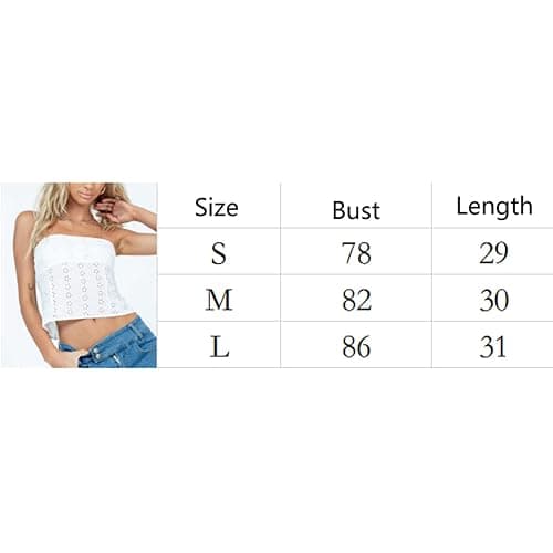 Geagodelia Women's Slim Fit Polyester Strapless Crop Top with Lace, Casual Round Neck Tank Top for Clubwear, Size S-L thumbnail 7