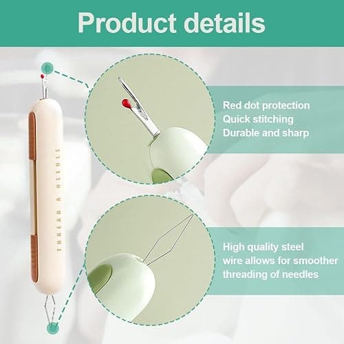 2024 Upgrade 2 in 1 Needle Threader Seam Ripper, Needle Threaders Seam Rippers for Sewing, Needle Threading and Seam Kit Seam Ripper Tool for Elderly and Sewing Enthusiasts（Pink） thumbnail 3