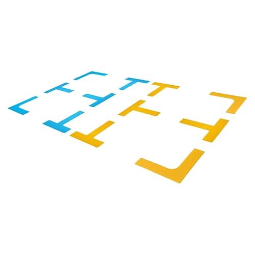 Eco Walker Pickleball Court Marker Kit - Court Corner & Line Marker Set, L & T Throw-Down Markers, Create Your Own Mini Pickleball, Tennis & Badminton Court, 12pc + Carry Bag (Blue-Yellow) thumbnail 8
