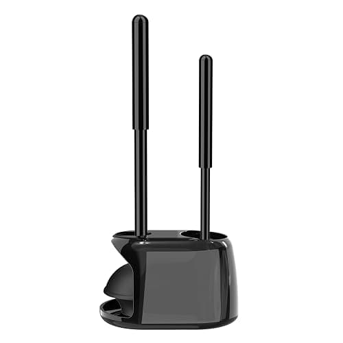 SetSail Toilet Brush and Plunger Set, Toilet Plungers for Bathroom Heavy Duty Toilet Bowl Brush and Holder Hidden Toilet Plunger and Brush Set for Deeply Cleaning - Black - Image 1