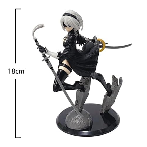 MABAIUDE 2B Figure 2B Statue, 18cm Fighting Pose 2Byorha Figurine Anime No.2 Type B Figure Model 1/7 Scale Desktop Figures Collectible Decoration Gifts for Fans thumbnail 2