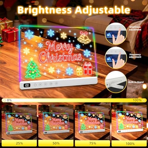 Lumiboard Led Drawing Board with 13 Light Effects, 16" Rechargeable Glow Doodle LED Note Board with Colors, Neon Light Up Drawing Tablet Gifts for Kids for Easter Birthday Christmas Gift Ideas thumbnail 6