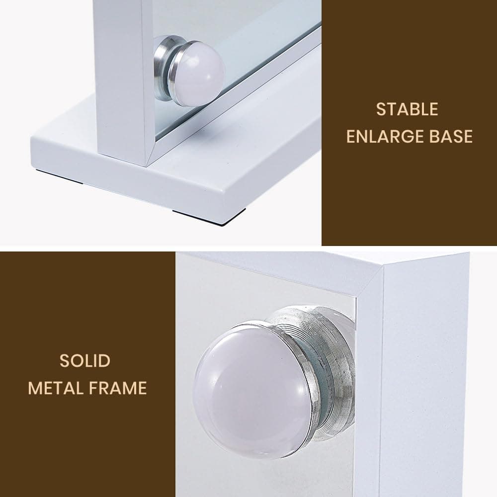 Simplus Vanity Makeup Mirror with Lights Hollywood LED Mirrors Stand Wall Mounted, Smart Touch Control Screen, 14 Dimmable LED Lights Stable Base White, 50x42cm - 50x42cm $89.99 thumbnail 4