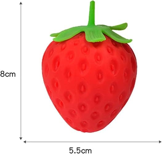 Squishy Aliment Mignon Forme au Choix - Fraise, Banane, Cacahuète - Jouet Sensoriel Anti-Stress Retour Lent - Cadeau Kawaii pour Enfant et Adulte (Fraise) thumbnail 3