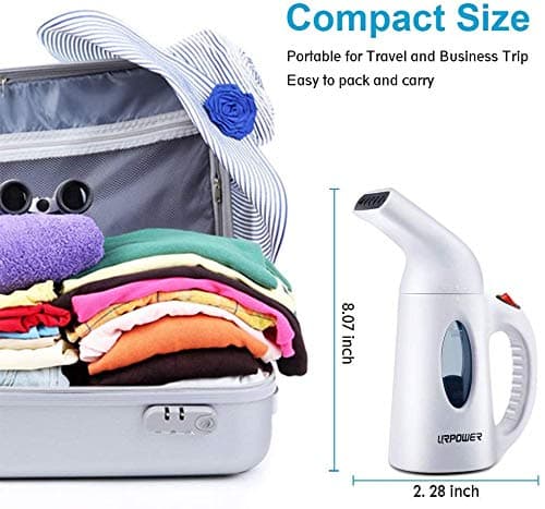 URPOWER Steamer for Clothes Steamer, Portable Handheld Garment Fabric Steamer Fast Heat-up Powerful Clothes Steamer with High Capacity for Home and Travel - Not for Abroad thumbnail 2