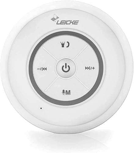 LEICKE Enceinte Bluetooth Portable Étanche Haut Parleur de Douche sans Fil Haute stéréo LED Lumière Ventouse puissante, Stéréo, Radio FM Mic Intégré, Idéal pour Plage, Cuisine et Piscine 5h thumbnail 2