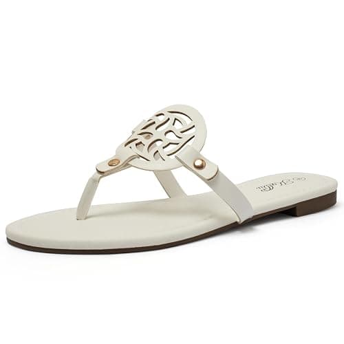 katliu Women's Flat Sandals Flip Flop Sandals Comfortable Dressy Thong Sandals - Image 1