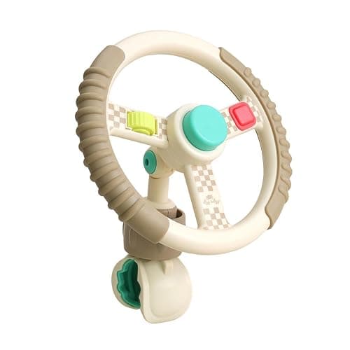 Itzy Ritzy Bitzy Driver Stroller Toy, Steering Wheel Toy with Fidget Play | Keeps Babies Engaged On the Go with Spinning Wheel, 3 Fidget Elements & Secure Clip for Strollers, Wagons & Shopping Carts - Image 1