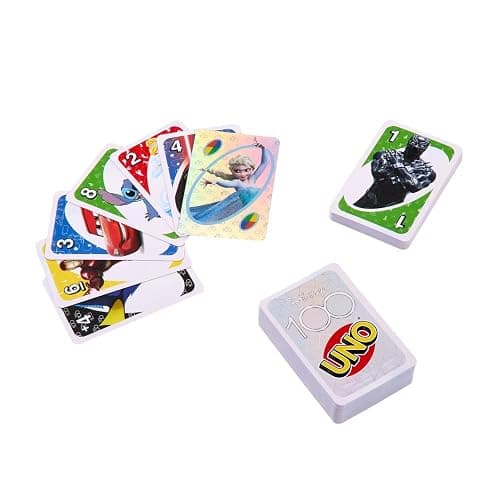 UNO Disney 100 Card Game for Kids, Featuring Disney Characters, Collectible Foil Card thumbnail 2