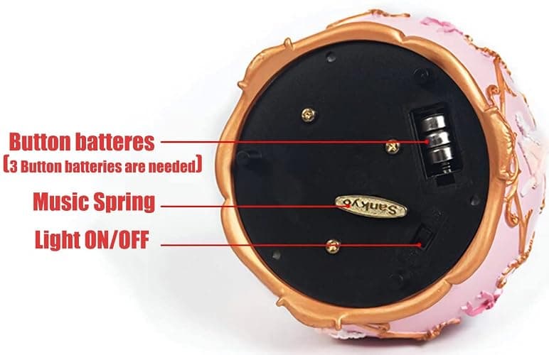 Singeek Classical Ballerina Music Box Collectible Mechanical Musical Box with Colorful Lights and Sankyo 18-Note Wind Up Signs of The Girl Heart Gift for Birthday Christmas(Swan Lake) thumbnail 6