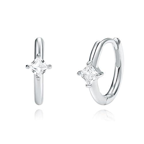 Me&Hz Gold Huggie Earrings Small Huggie Hoop Earrings for Women 14K Gold Plated Hypoallergenic Cubic Zirconia Huggies Mini Silver Hoop Earring for Women - Image 1