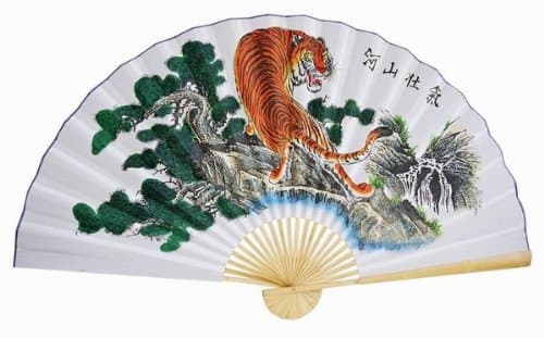THY COLLECTIBLES Large 60" Folding Wall Fan - Tiger - Original Hand-painted - Image 1