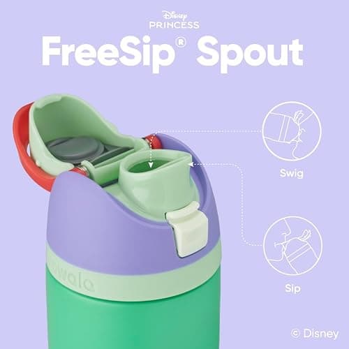 Owala Disney Princess FreeSip Insulated Stainless Steel Water Bottle with Straw for Sports and Travel, BPA-Free Sports Water Bottle, 24 oz, Ariel thumbnail 3