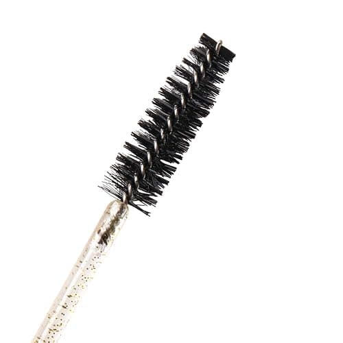 300 Pack Glitter Mascara Wands Disposable EyeLash Spoolie Brushes Makeup Applicator Eyelash Extension Tool Kit, Crystal Gold Handle Black Brush Head thumbnail 2